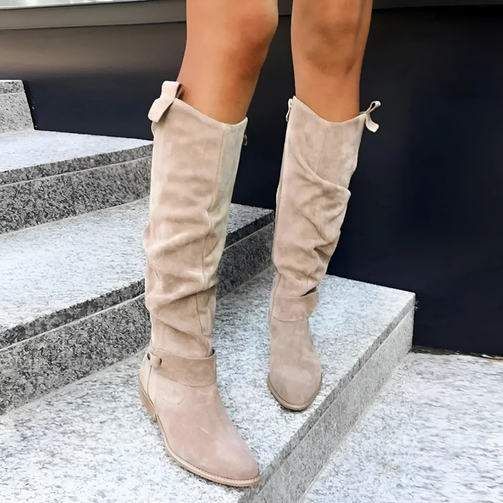 Zes | Stylish Suede Knee Boots