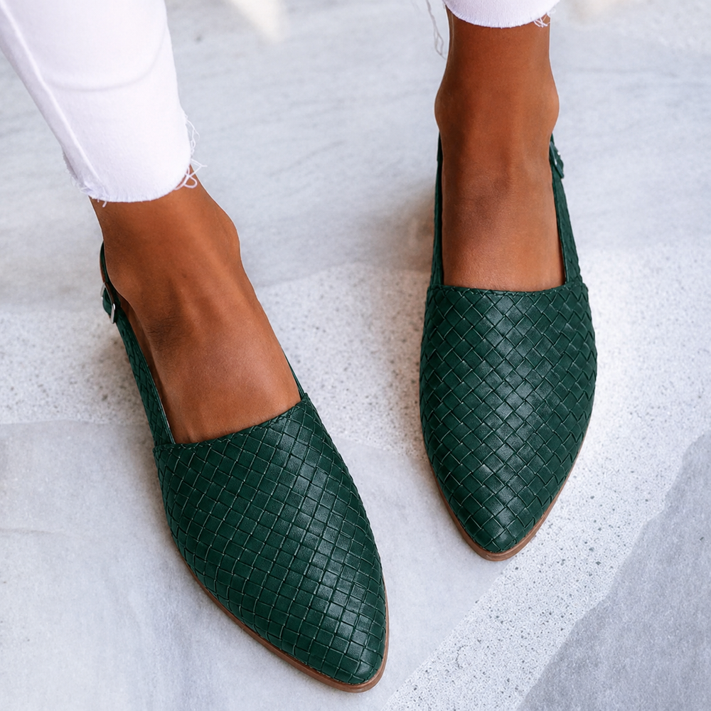 Donna | Women's Woven Slingback Pointed Toe Flats - Image 2