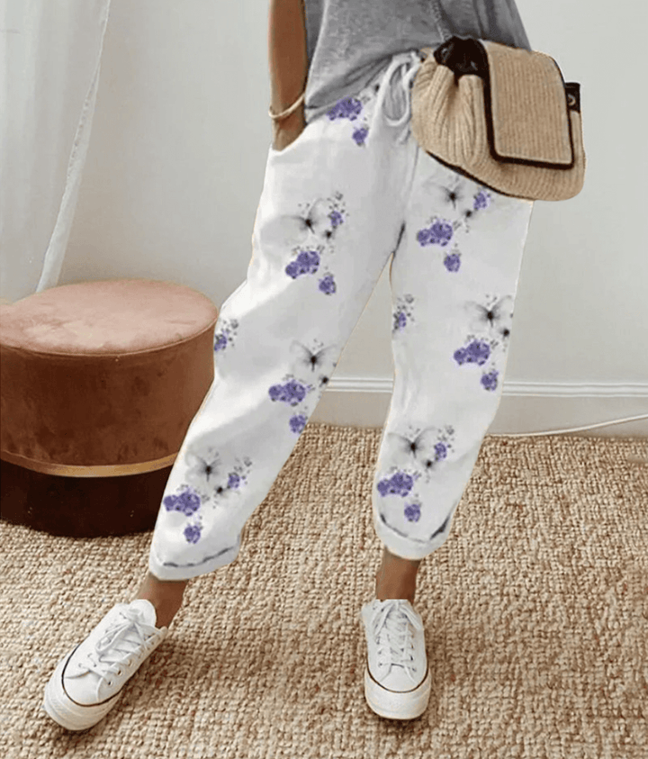 Elle | Flattering Fit &amp; Comfort Waistband Trouser With Print