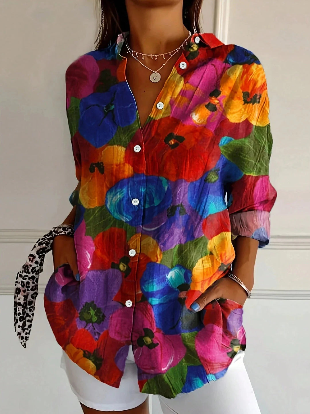 Terri | Colorful Blouse with Playful Print