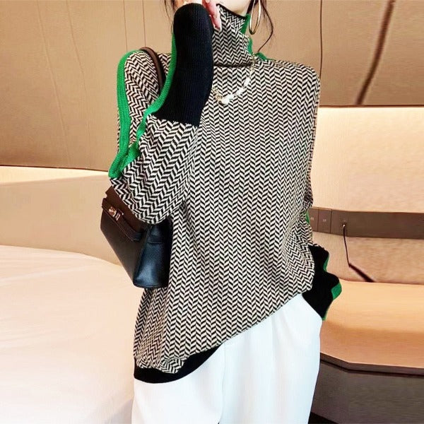 Piper | Herringbone Luxe Turtleneck Sweater