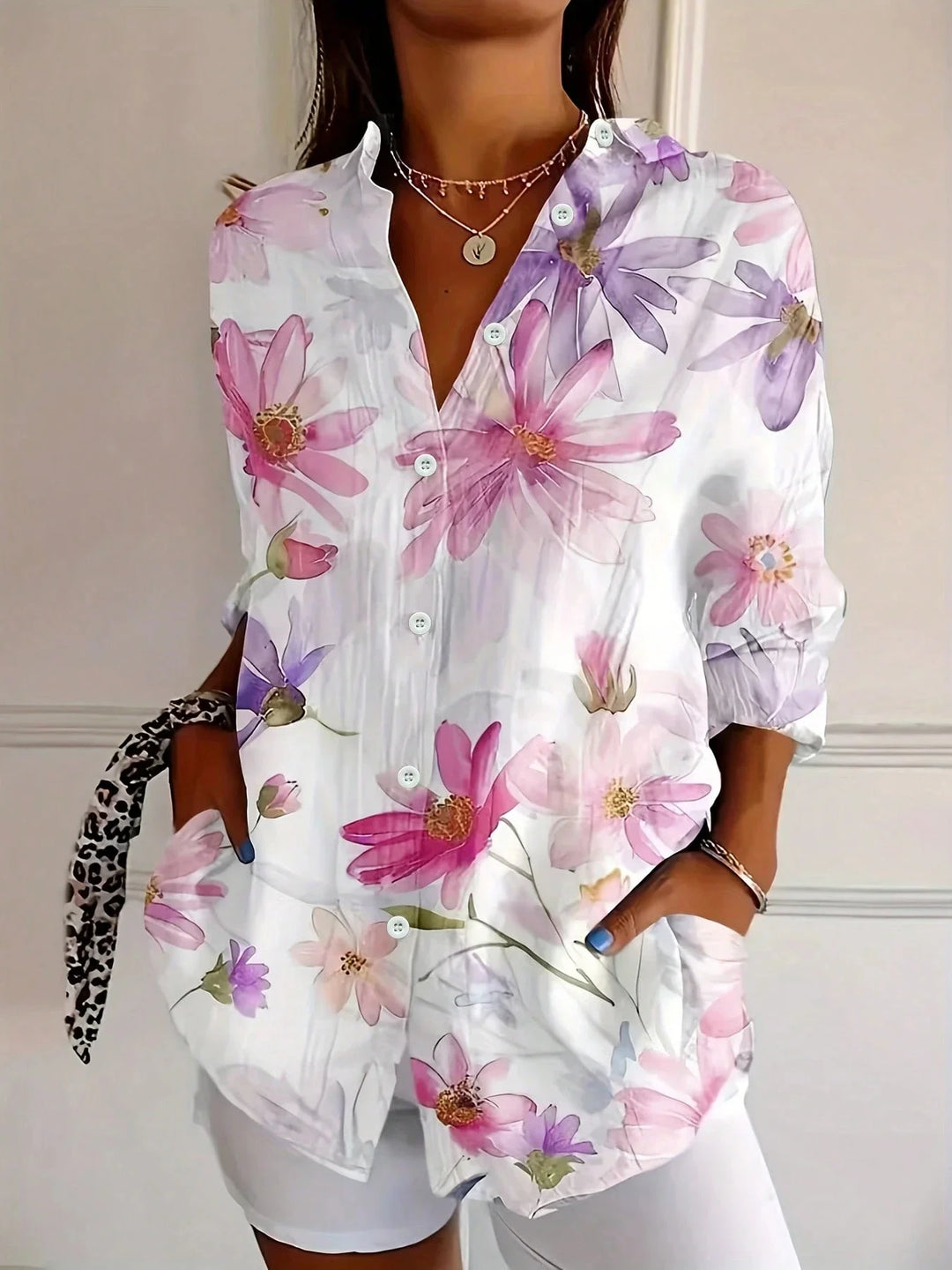 Terri | Colorful Blouse with Playful Print