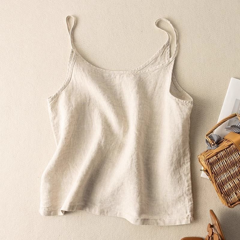 Adaeze | Women's Spaghetti Strap Camisole Tank Top - Beige - Image 1