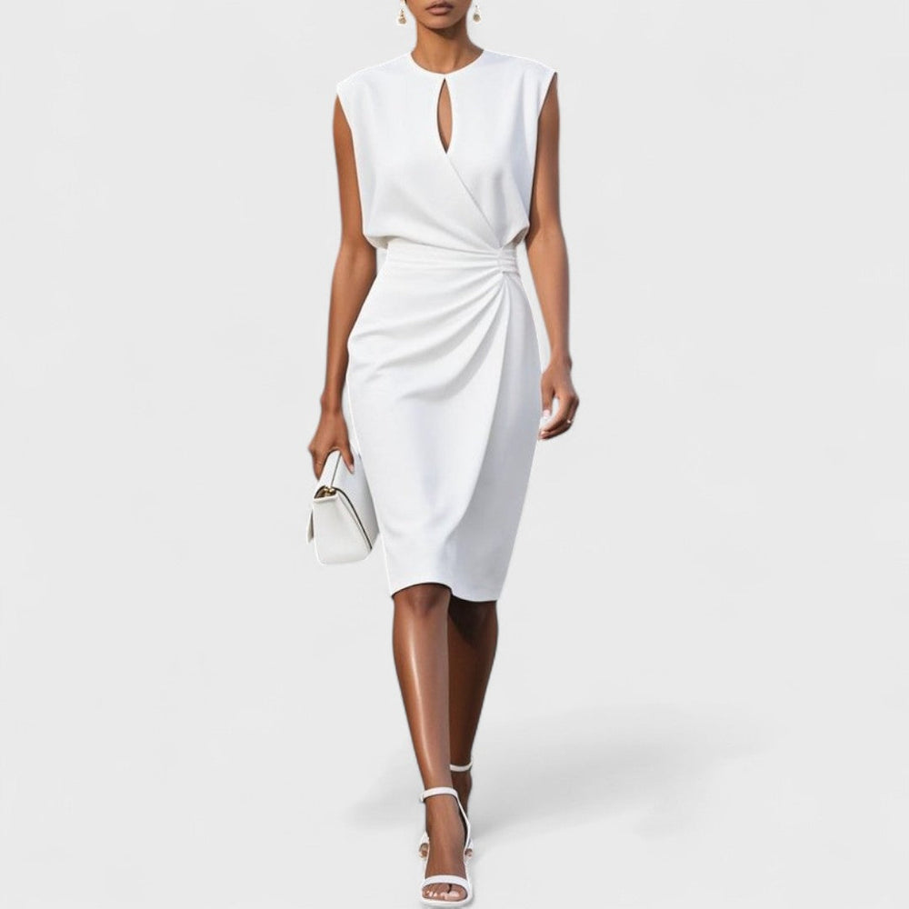 Amaryllis | Women's Keyhole Neck Sleeveless Wrap Dress - Image 2