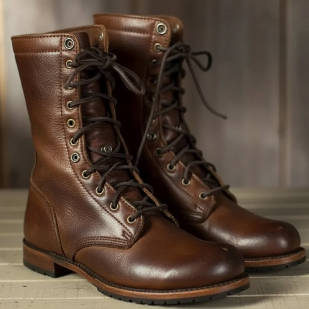 Andromeda | Women's Lace Up Mid Calf Boots - Image 1