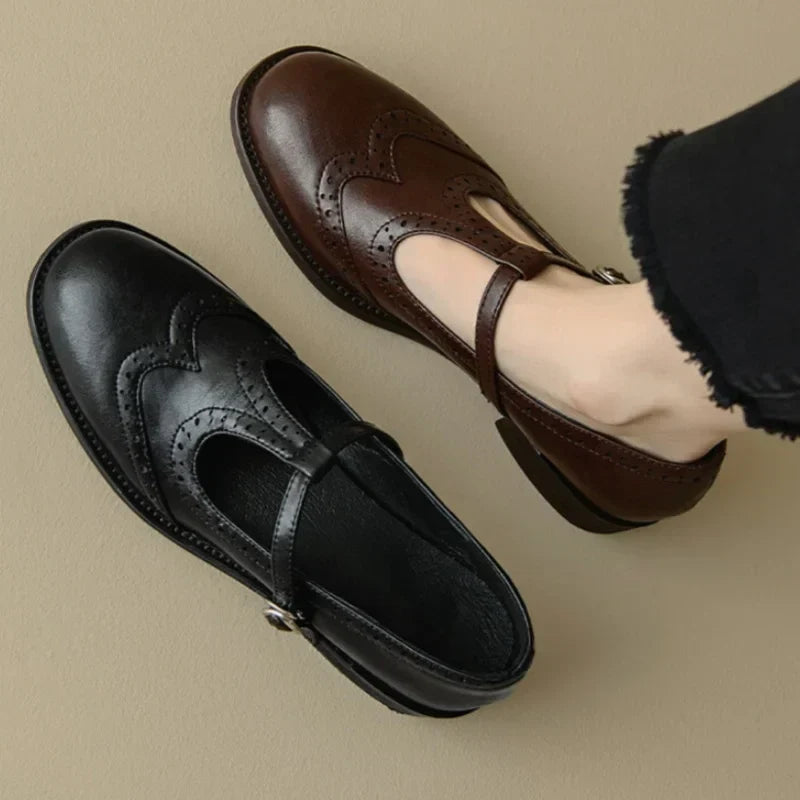 Calliope | Women's T-Strap Mary Jane Low Block Heel Shoes - Image 2