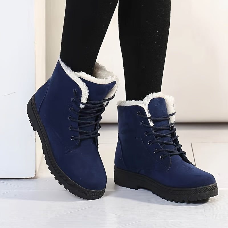Carveth | Women's Fleece-Lined Lace-Up Ankle Boots - Black - Image 2