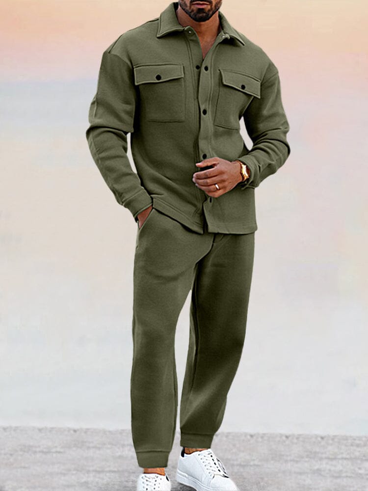 Casimir | Men's 2 Piece Casual Tracksuit Set Long Sleeve - Taupe - Image 2