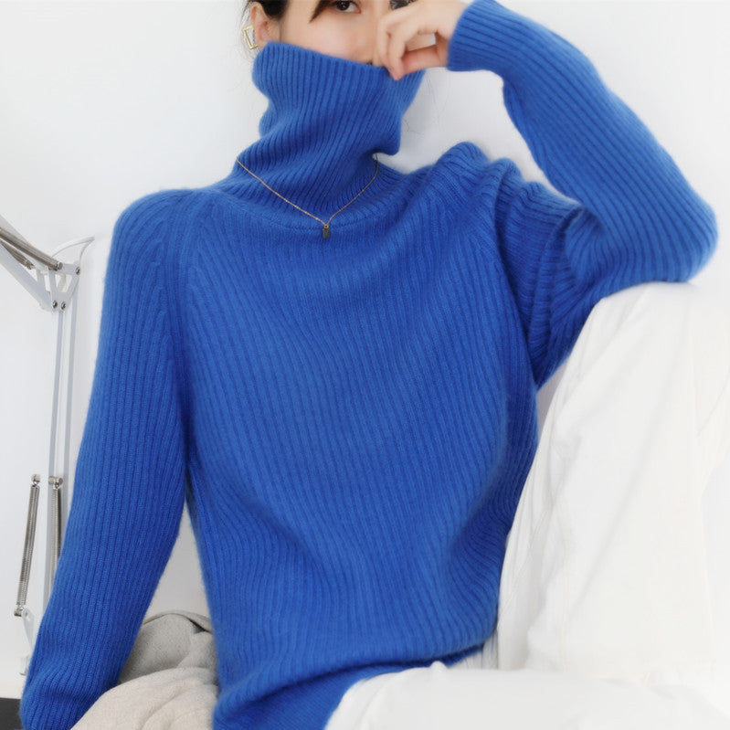 Corwen | Women's Turtleneck Knit Sweater - Black - Image 2
