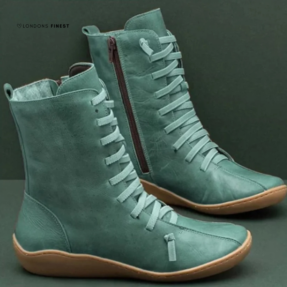 Delphia | Women's Brown Lace Up Ankle Boots - Image 2