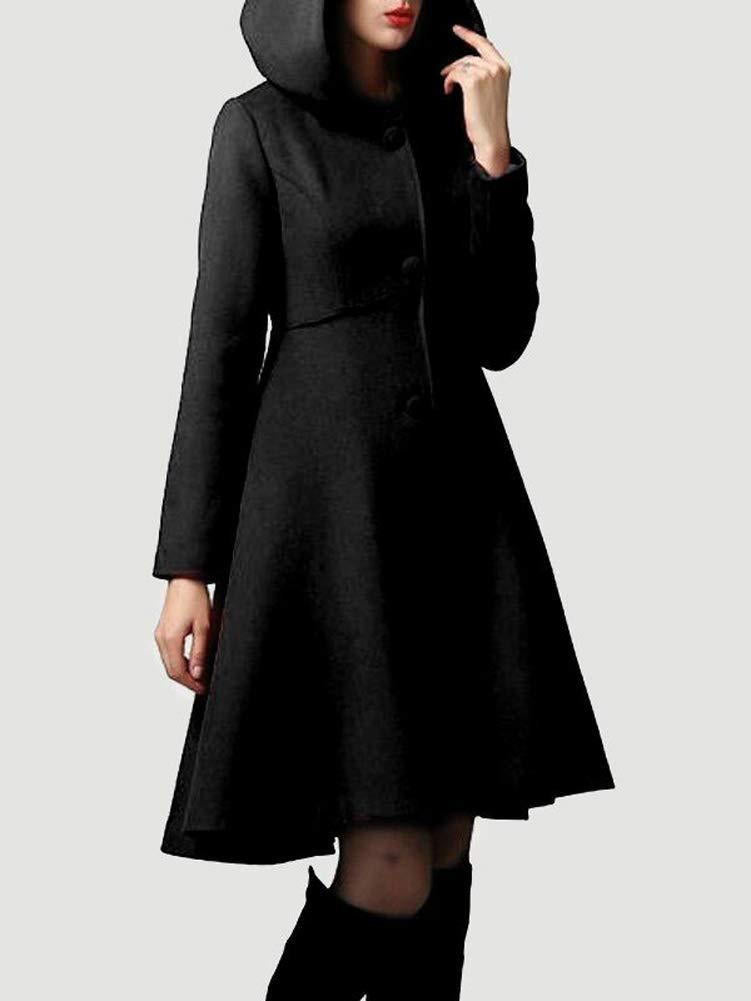 Drevalle | Women's Hooded A-Line Midi Coat - Red - Image 2
