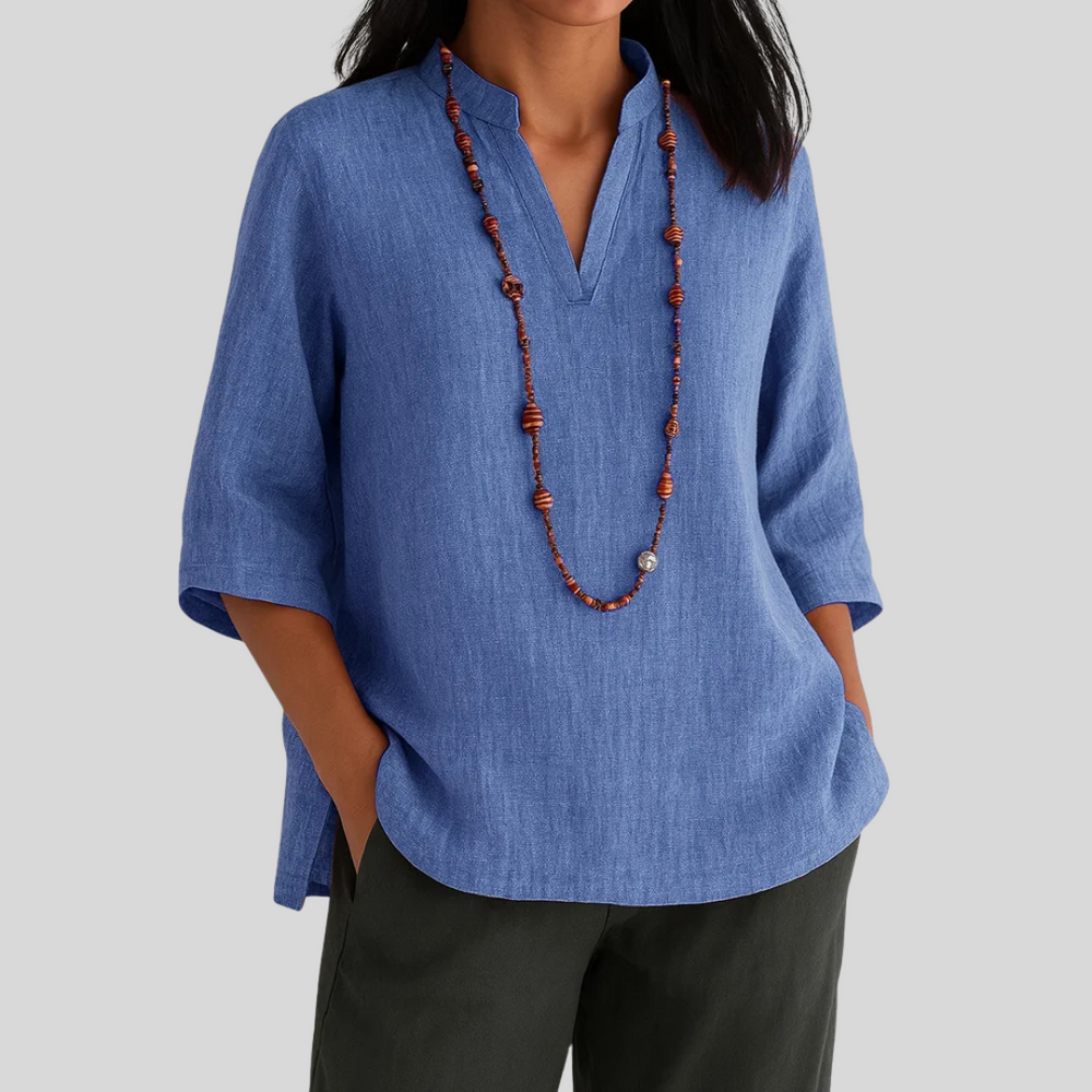 Felicitas | Women's V-Neck Relaxed Tunic - Image 2
