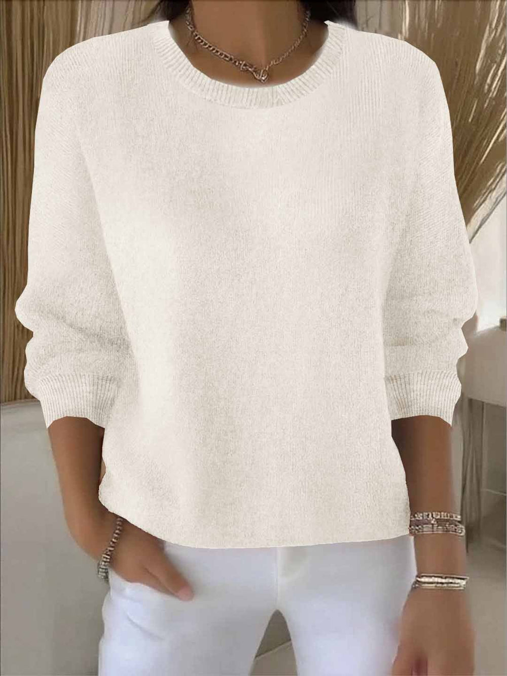 Gwendolyn | Women's Round Neck Long Sleeve Sweater - Image 2