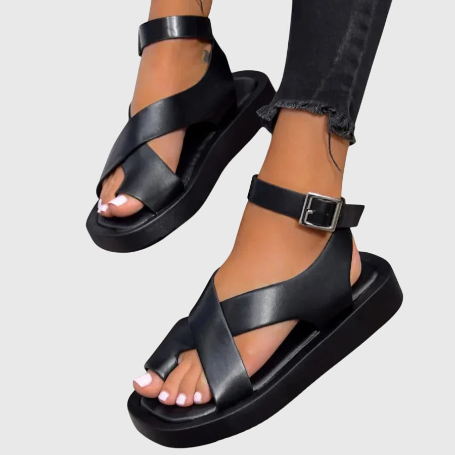 Imogen | Women's Strappy Gladiator Platform Sandals - Orange - Image 2