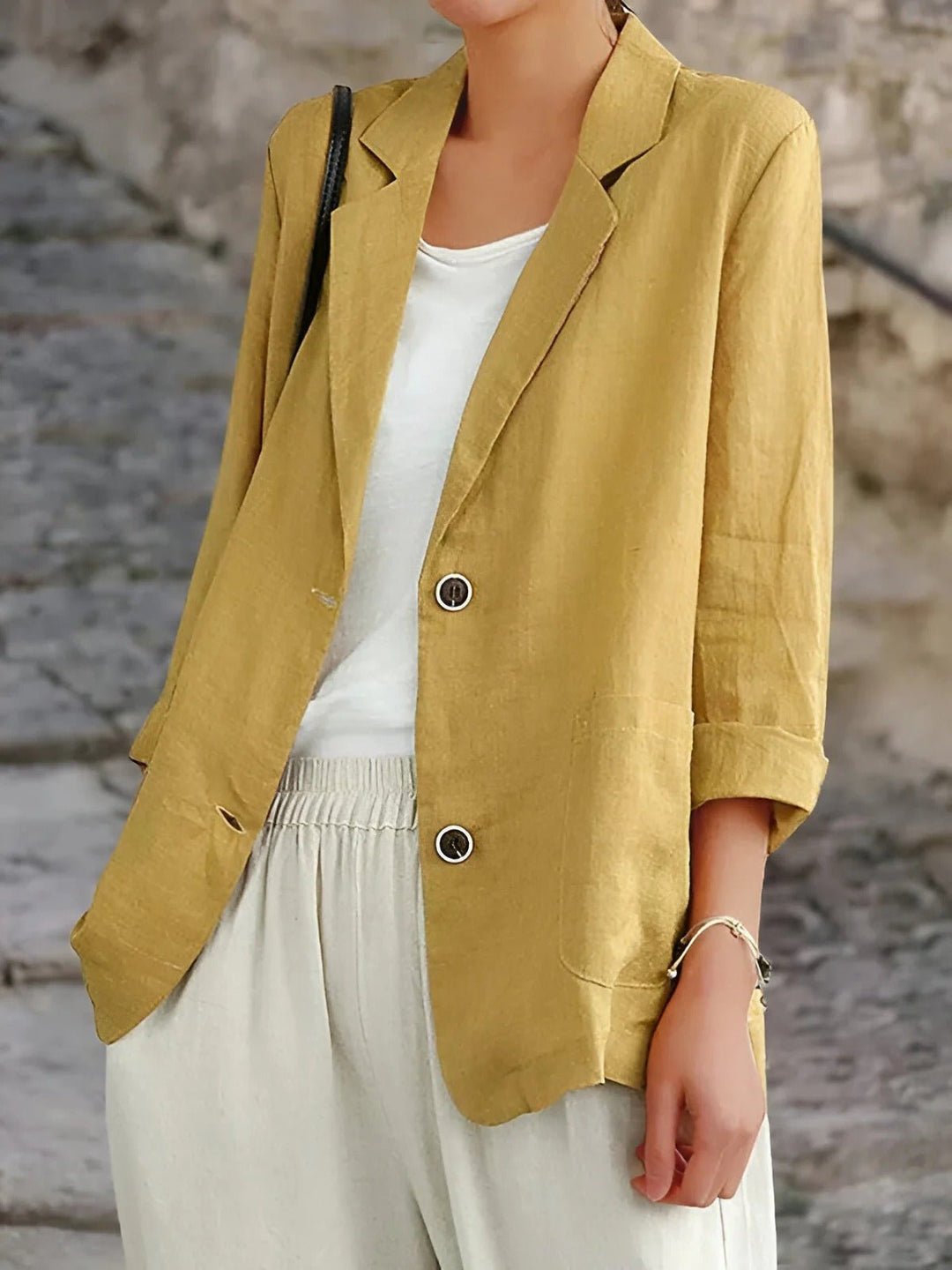 Juniper | Women's Double Breasted Tailored Blazer - Gold - Image 1