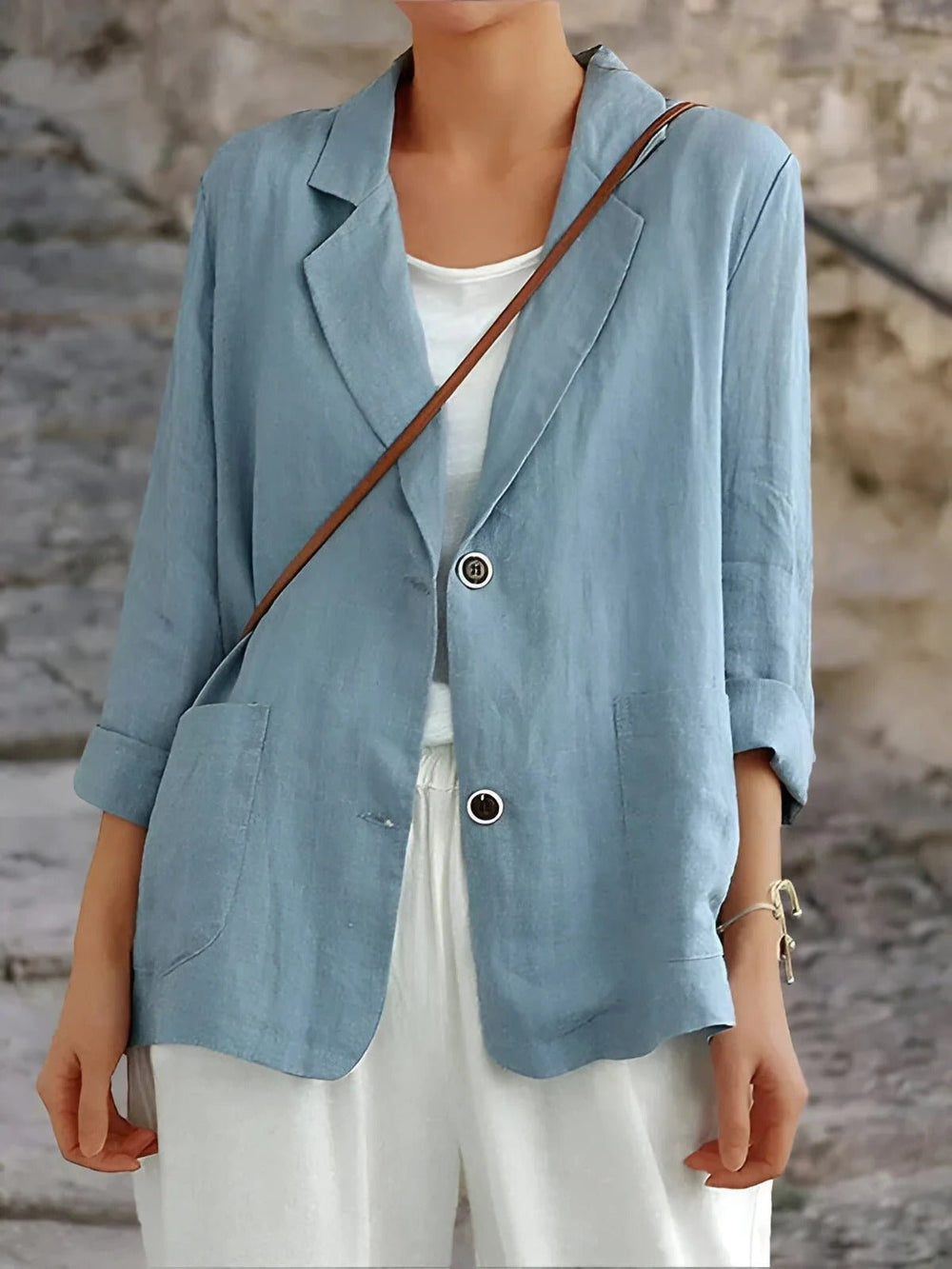Juniper | Women's Double Breasted Tailored Blazer - Gold - Image 2