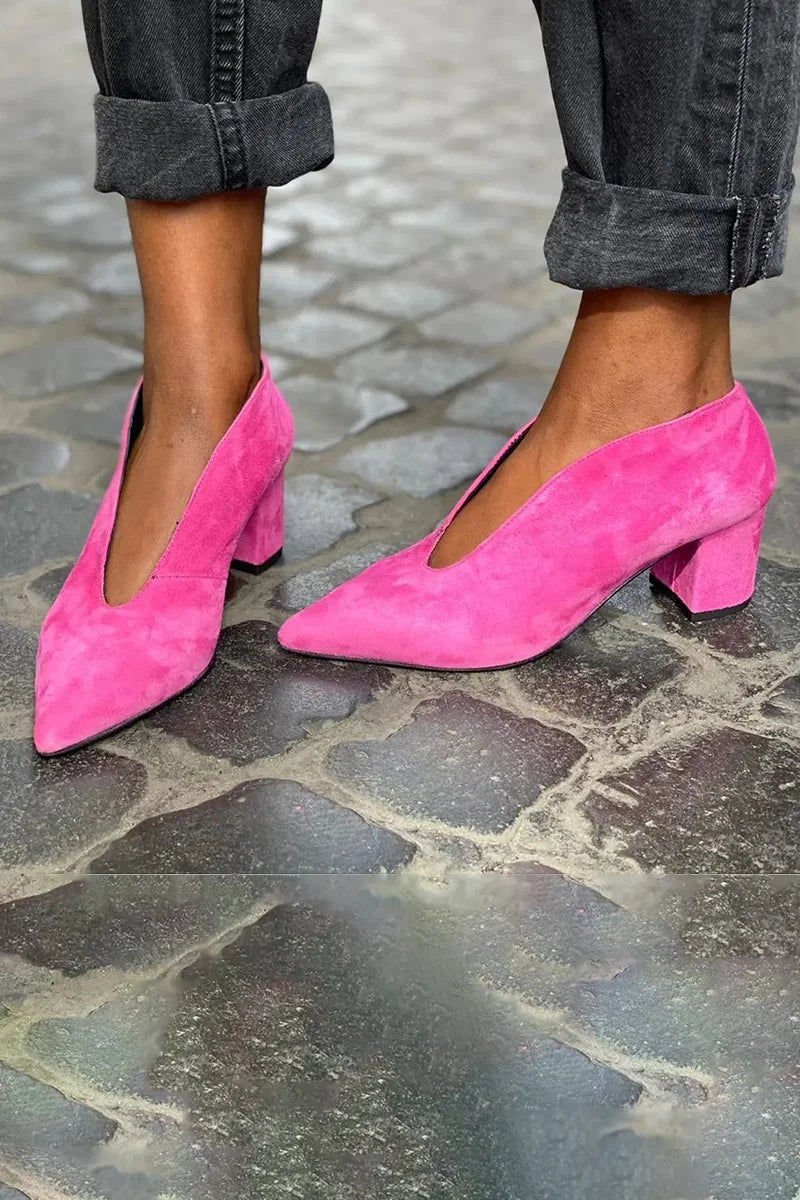 Magnolia | Women's Red Block Heel Pumps - Image 2