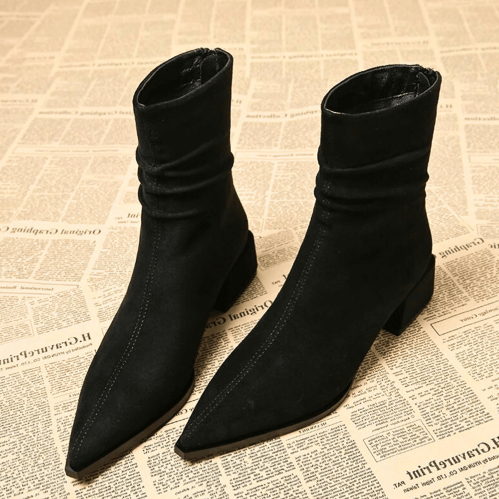 Melisande | Women's Pointed Toe Slouchy Ankle Boots - Image 2