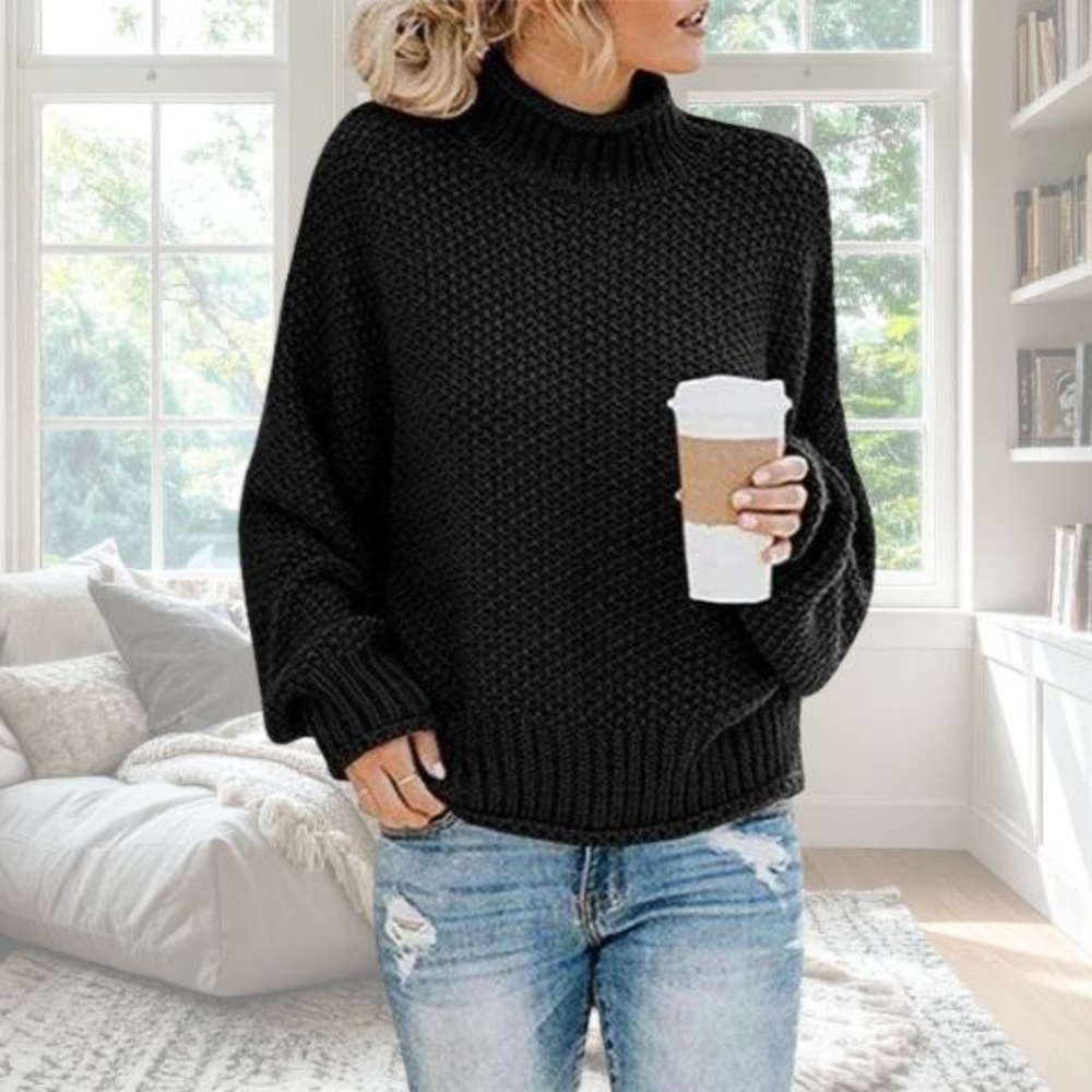 Meridian | Women's Mock Turtleneck Long Sleeve Sweater - Image 2