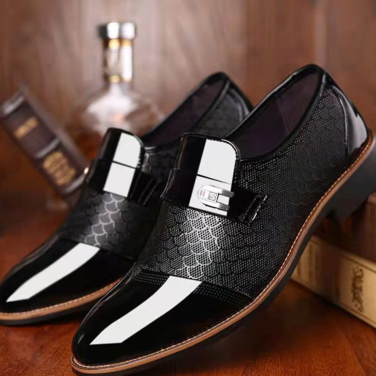 Milo | Men's Monk Strap Slip-On Dress Loafer - Black - Image 2