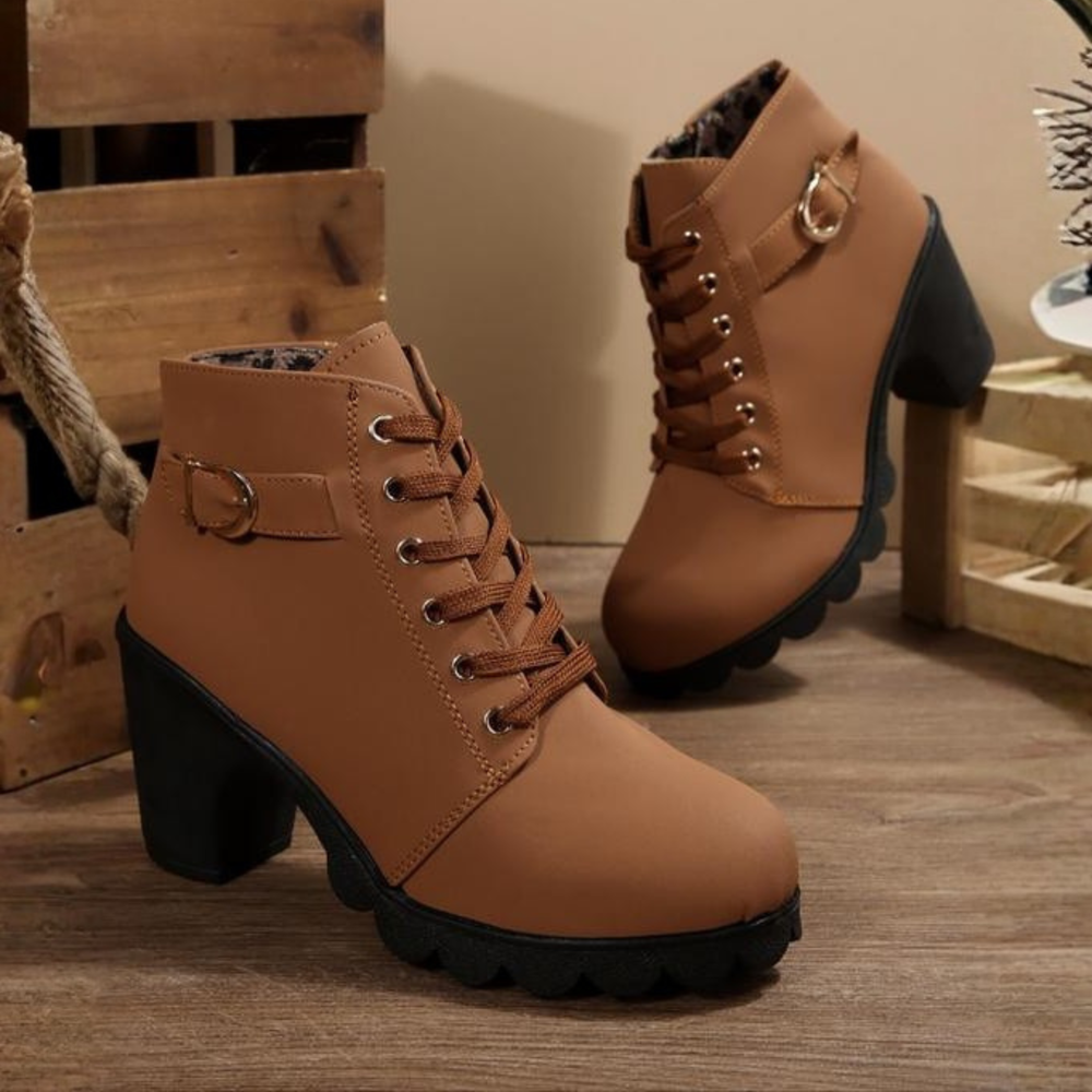 Nerida | Women's Chunky Lace-Up Ankle Boots - Image 2
