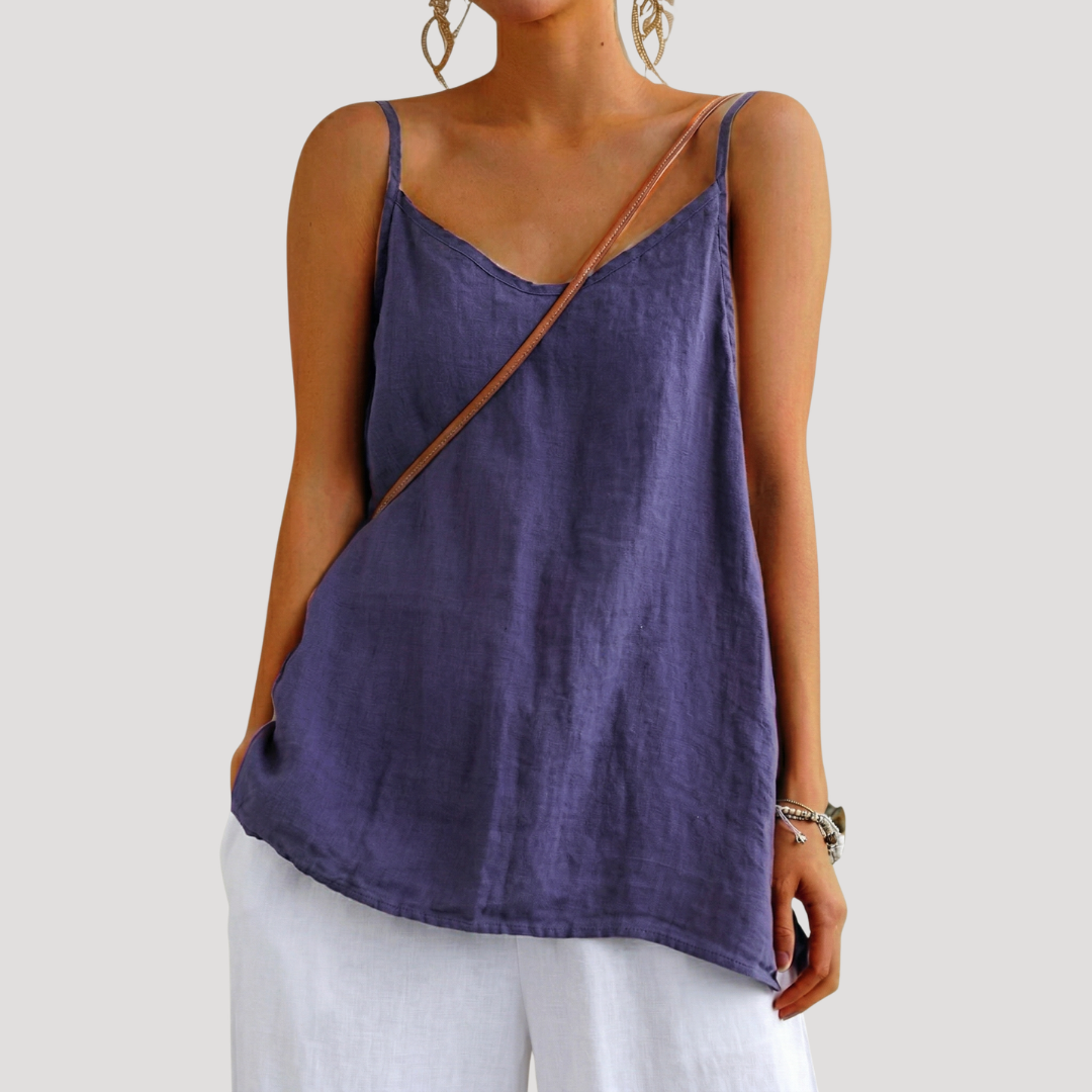 Ophelia | Women's V-Neck Sleeveless Camisole - Purple - Image 1