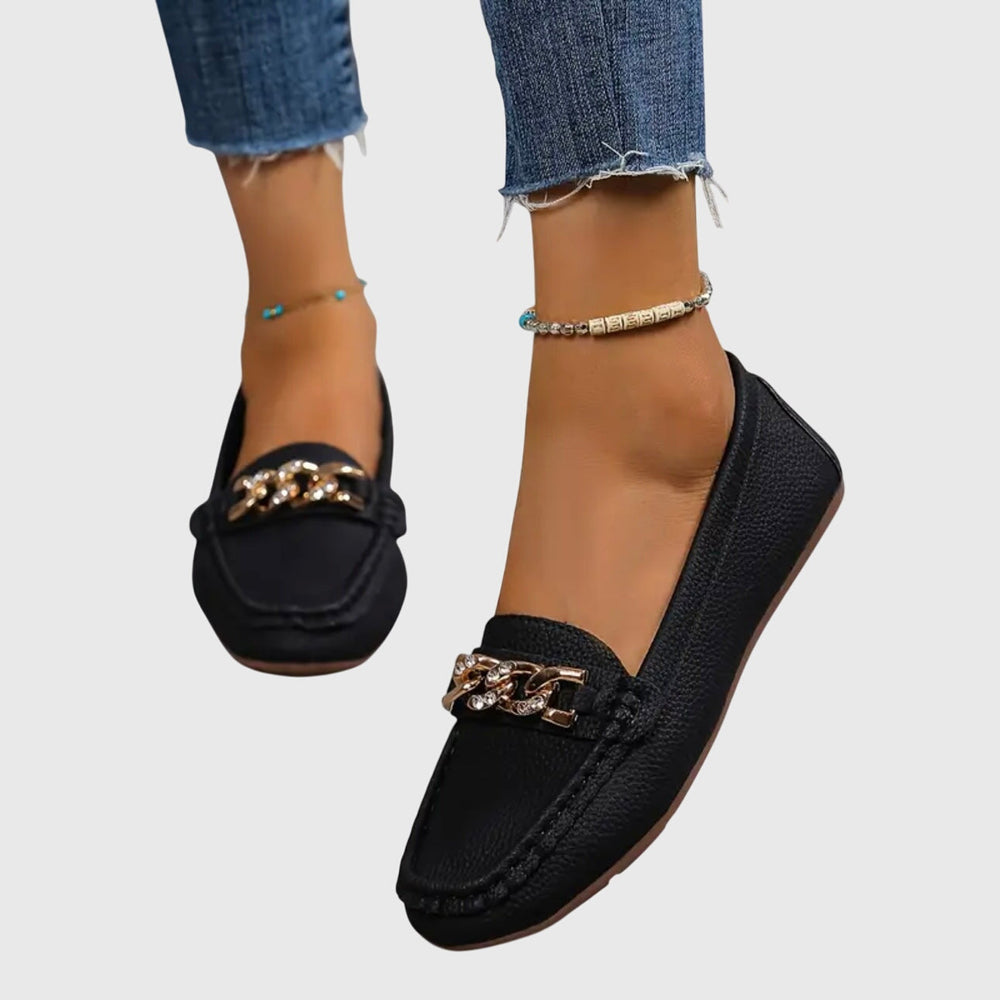 Quinby | Women's Chain Detail Slip-On Loafer Flat - Image 2