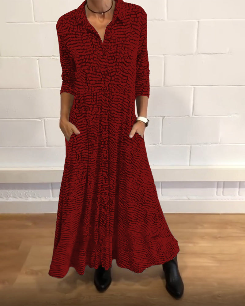 Quintessa | Women's Printed Long Sleeve Maxi Dress - Image 2
