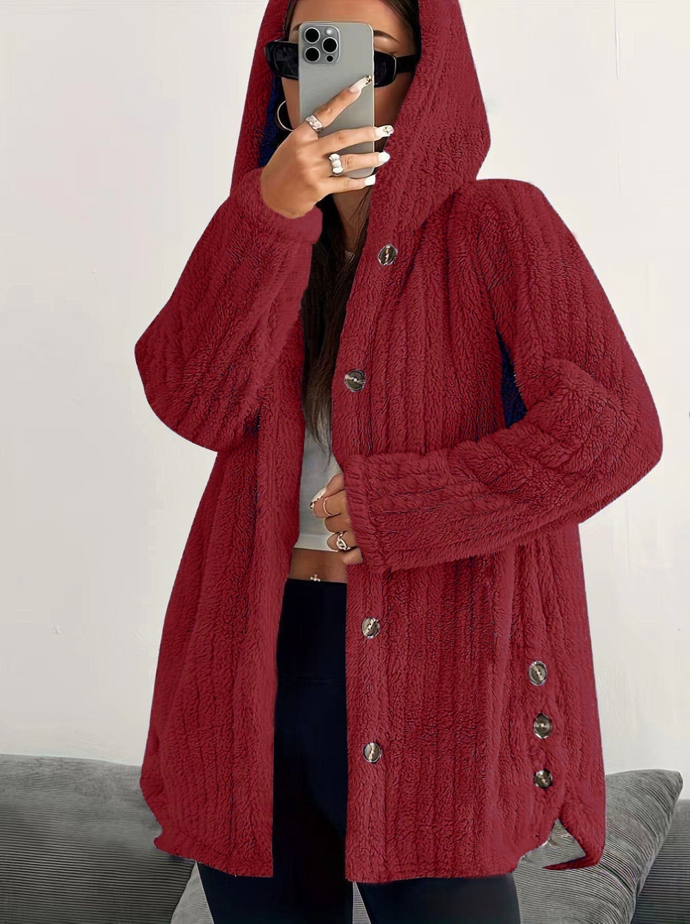 Rosalba | Women's Hooded Long Sleeve Cardigan - Image 2