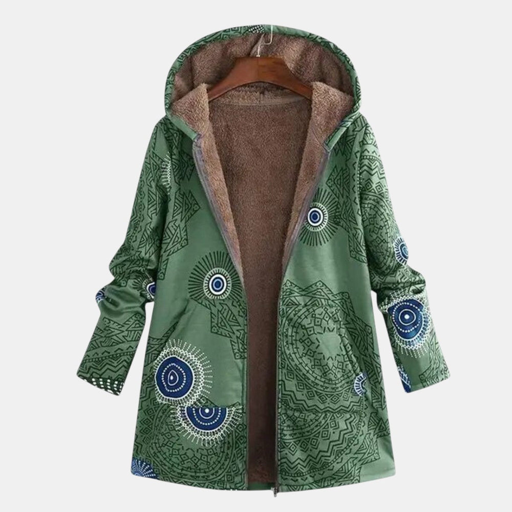 Rosemonde | Women's Hooded Printed Fleece Jacket - Image 2