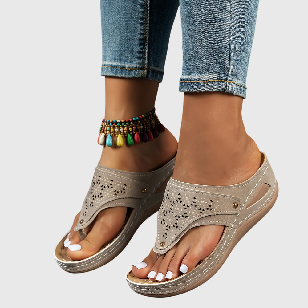 Theodoros | Women's Platform Ankle Strap Sandals - Brown - Image 2