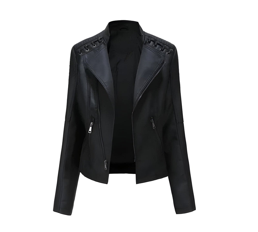 Veldrenne | Women's Faux Leather Moto Jacket - Image 2