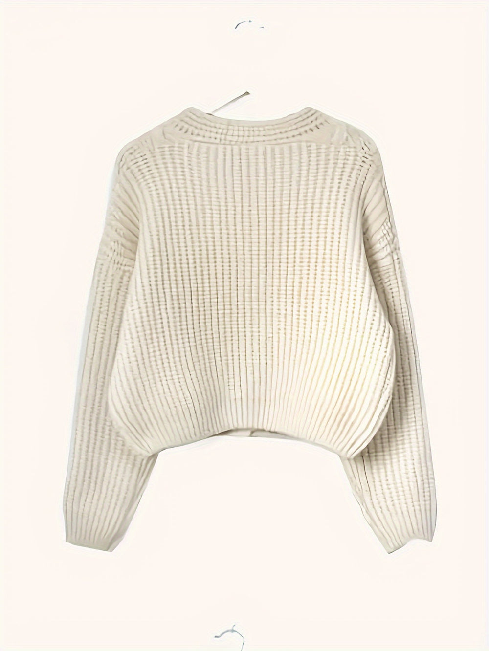 Veradne | Women's Oversized Chunky Knit Cardigan - Cream - Image 2
