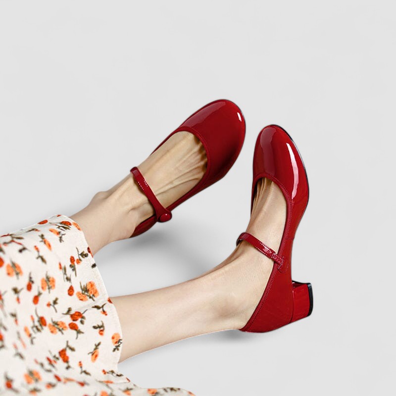 Zinnia | Women's Black Mary Jane Block Heel Shoes - Image 2